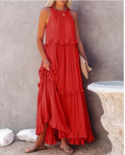 Elda | Vestido largo con volantes