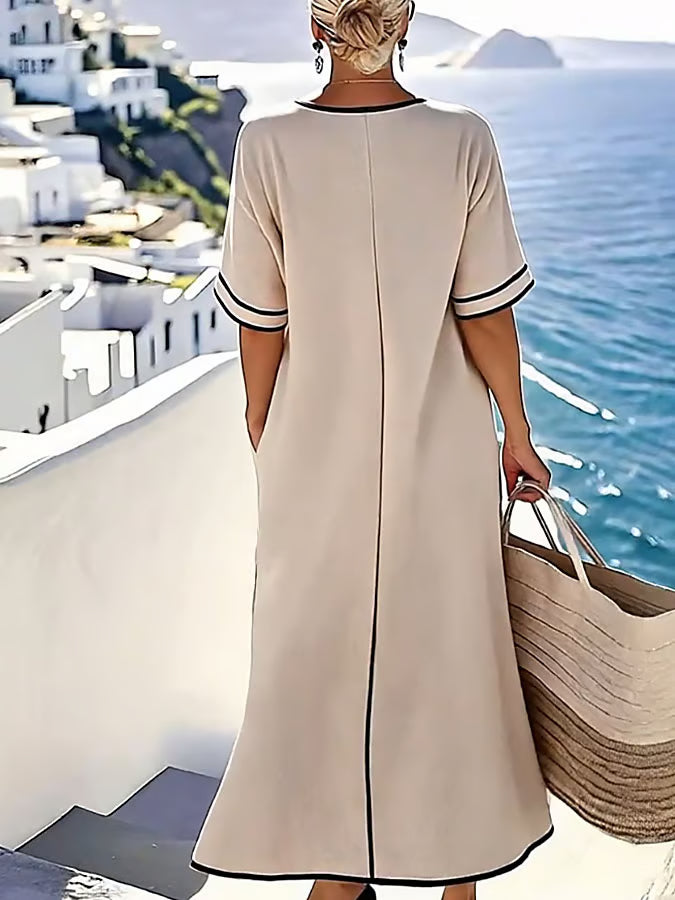 Vestido lino relajado suave