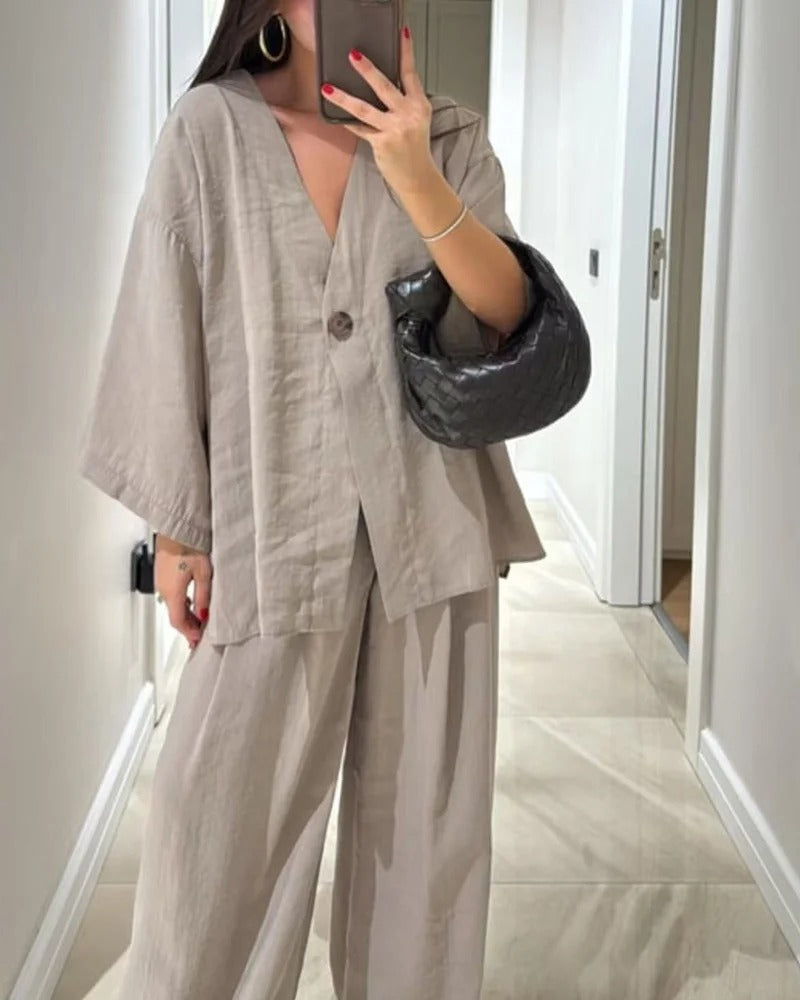 Céline | Conjunto coordinado con escote en V