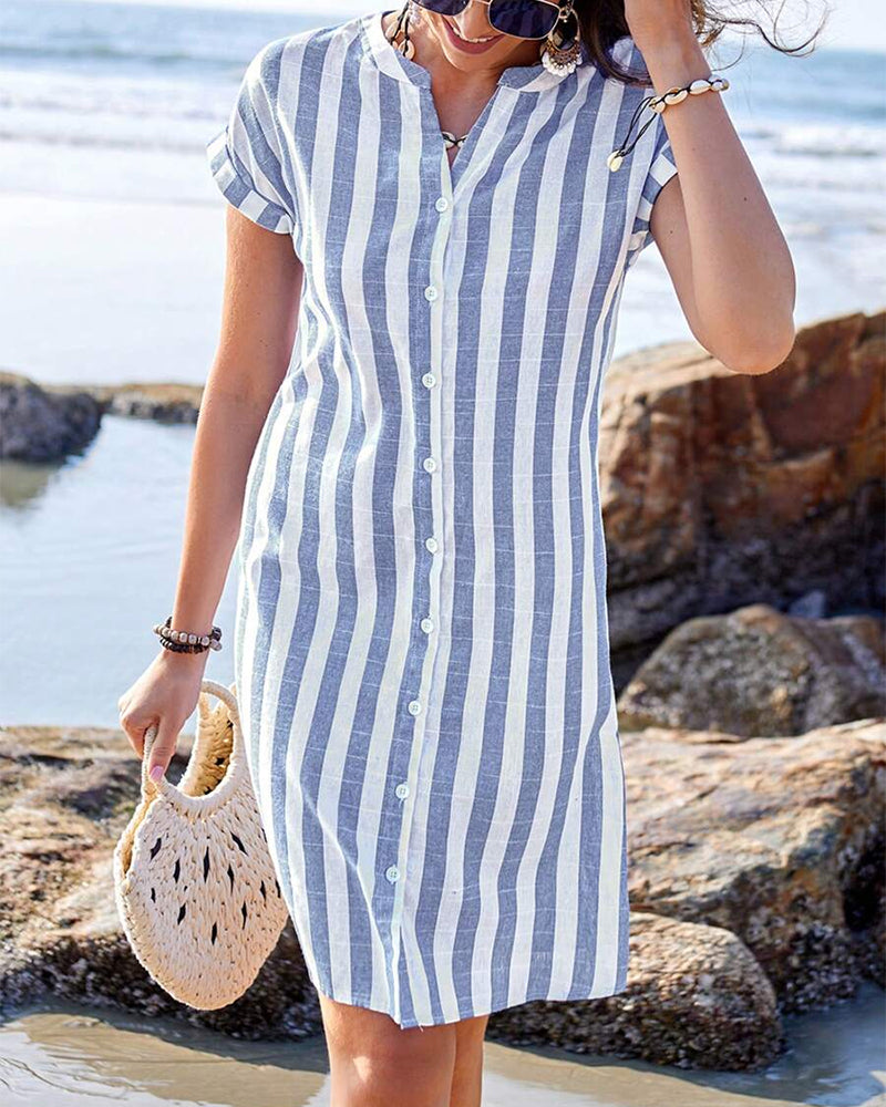 Martina | Vestido Camisero a Rayas