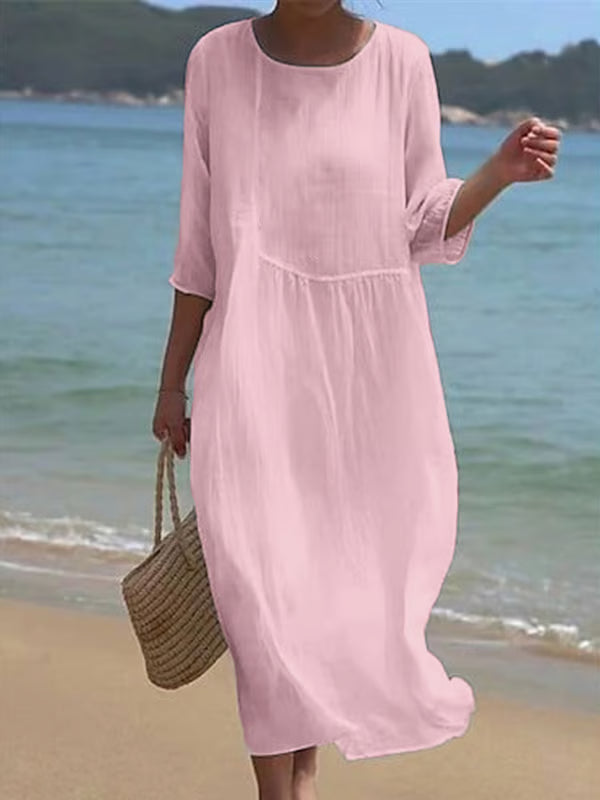 Vestido de algodón y lino