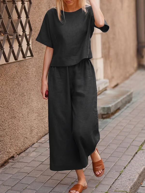 Conjunto casual de color liso