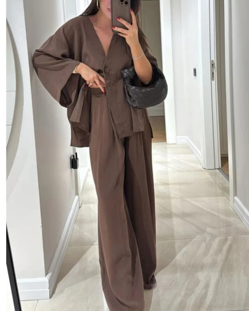 Céline | Conjunto coordinado con escote en V