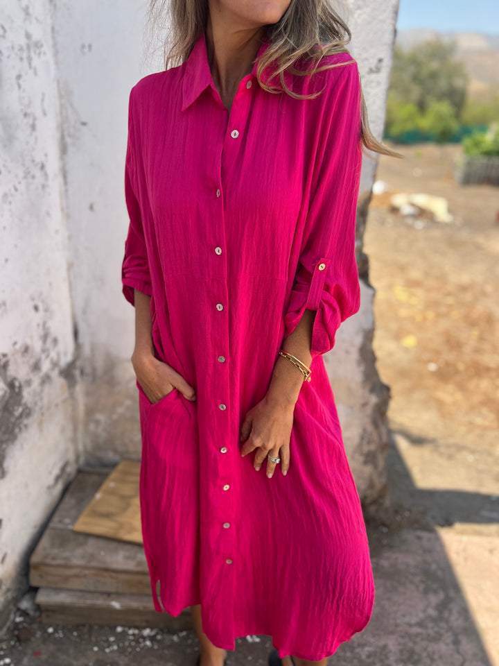 Sofía | Vestido camisero de lino
