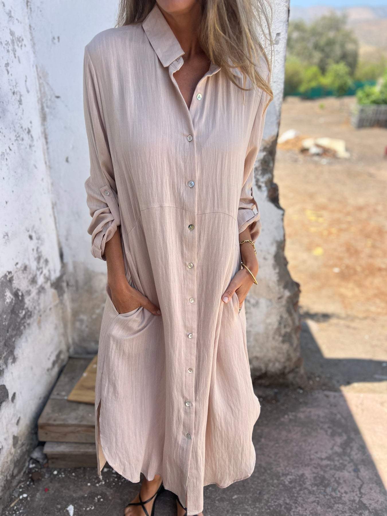 Sofía | Vestido camisero de lino