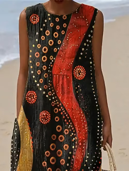 Vestido con contraste gráfico