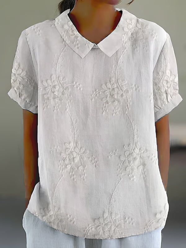 Blusa casual de encaje floral