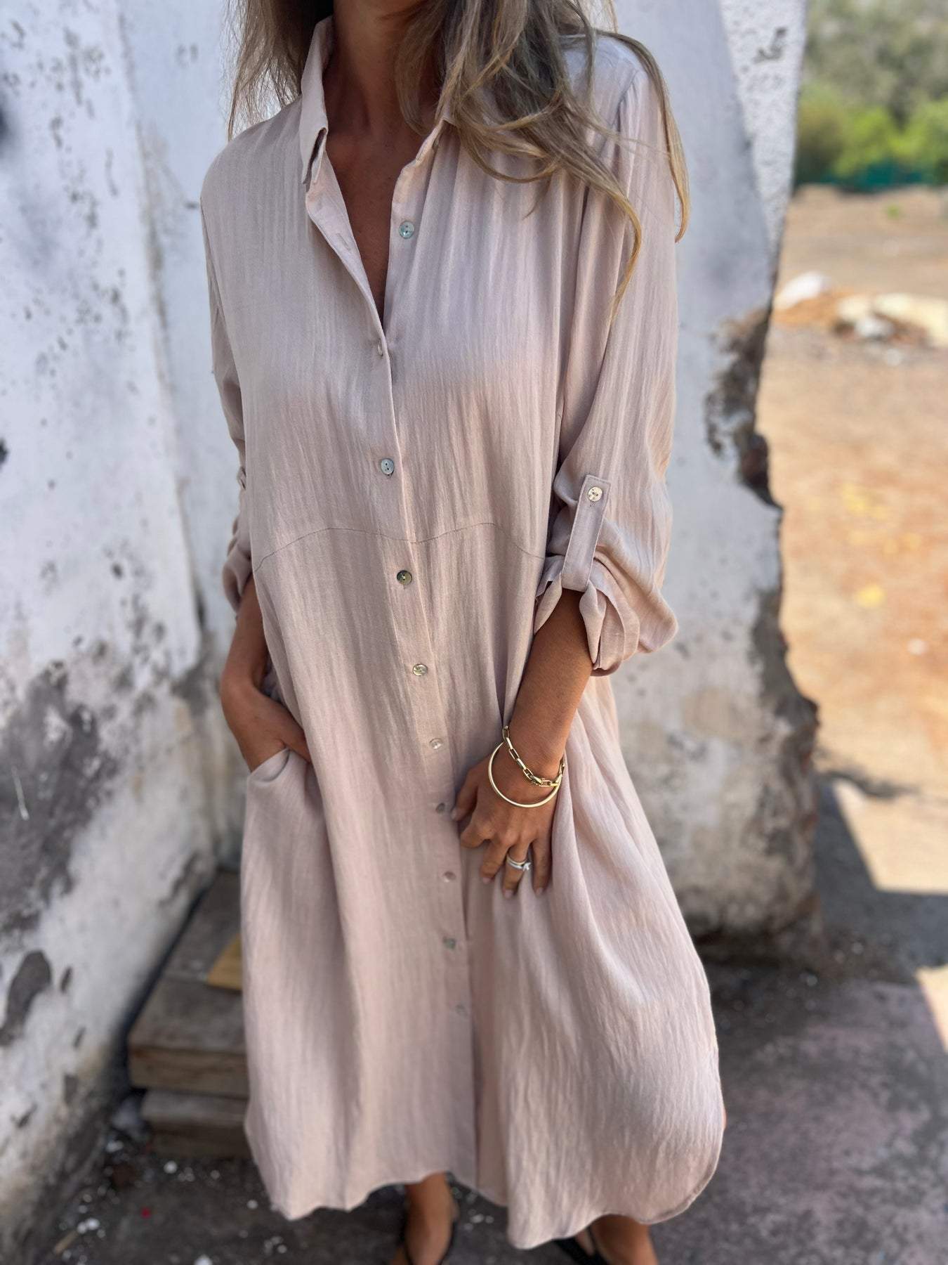 Sofía | Vestido camisero de lino