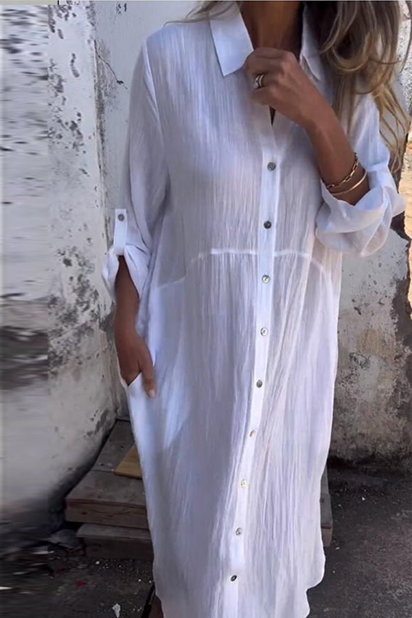 Sofía | Vestido camisero de lino