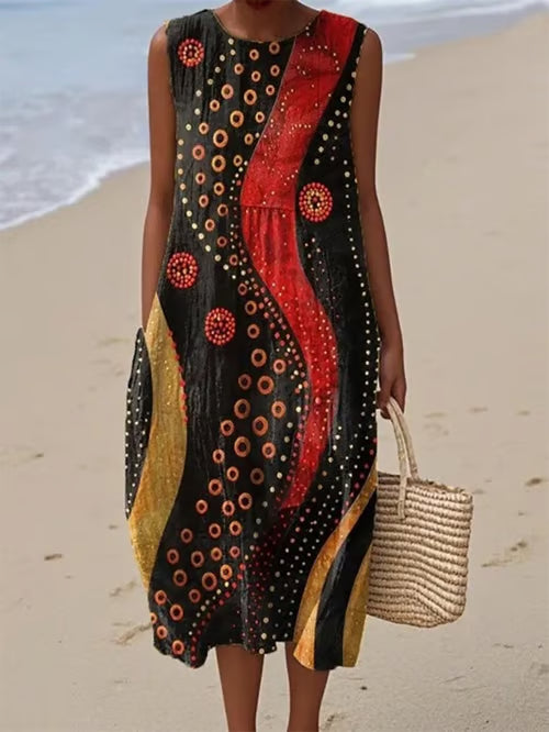 Vestido con contraste gráfico