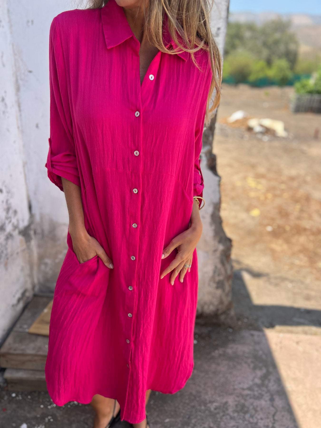 Sofía | Vestido camisero de lino