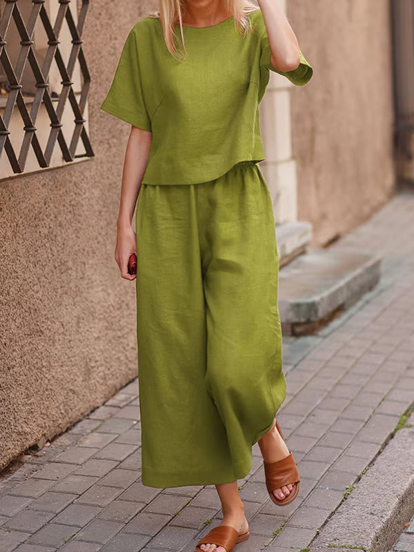 Conjunto casual de color liso