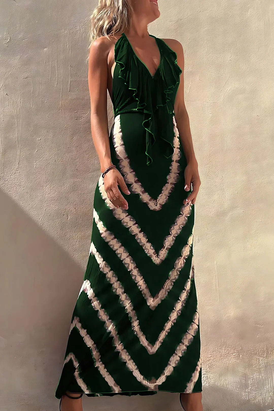 Arlette | Vestido largo sin mangas con escote en pico