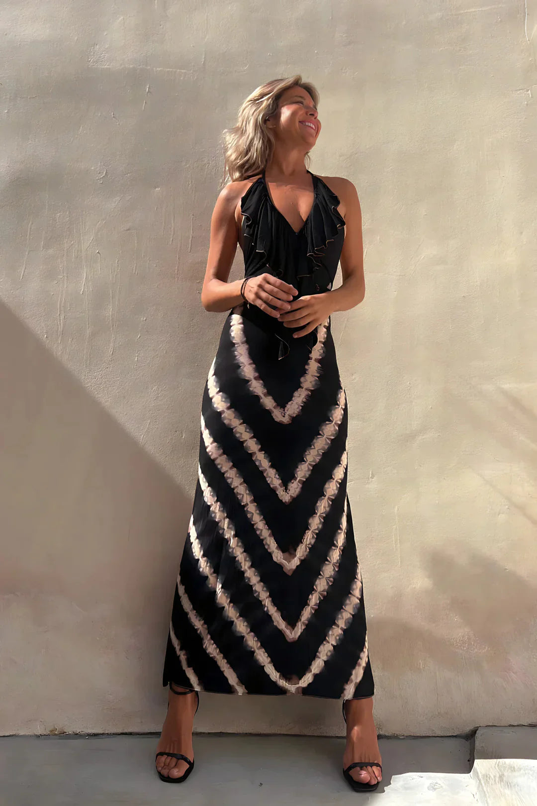Arlette | Vestido largo sin mangas con escote en pico