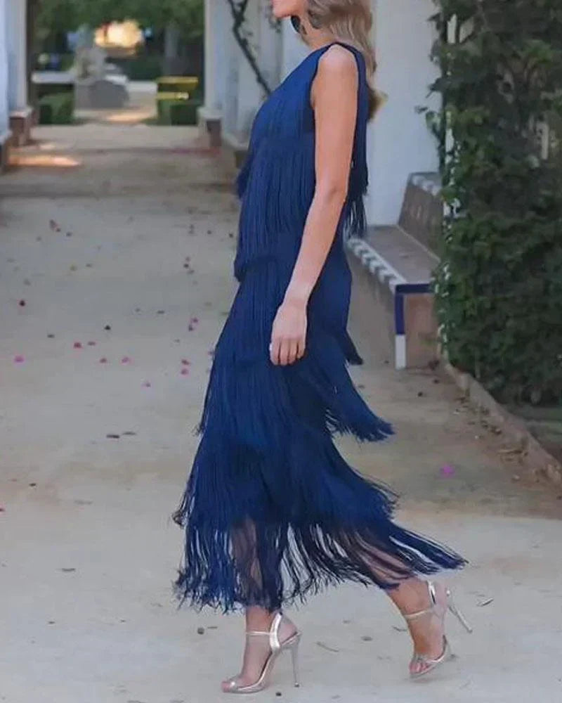 Geneviève | Vestido con flecos sofisticado