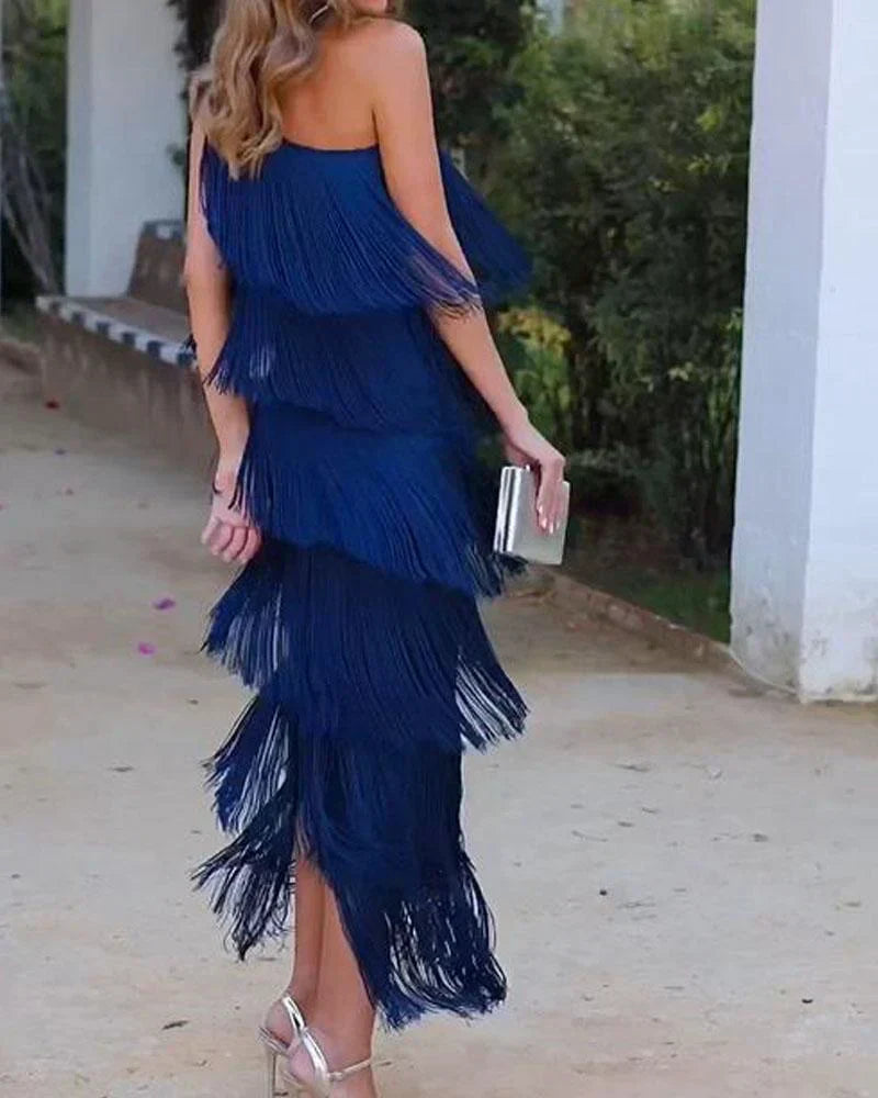 Geneviève | Vestido con flecos sofisticado