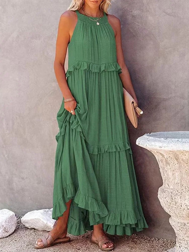 Elda | Vestido largo con volantes