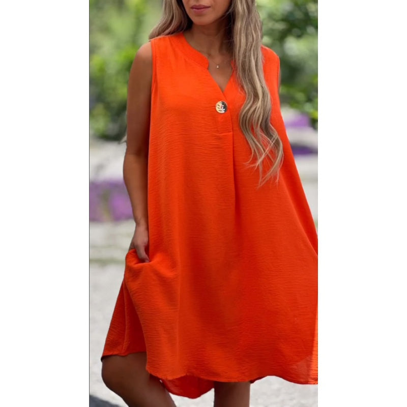 Sofía | Vestido Estampado de Algodón y Lino