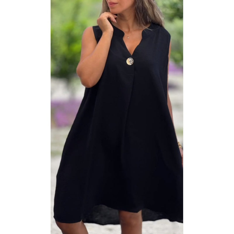 Sofía | Vestido Estampado de Algodón y Lino