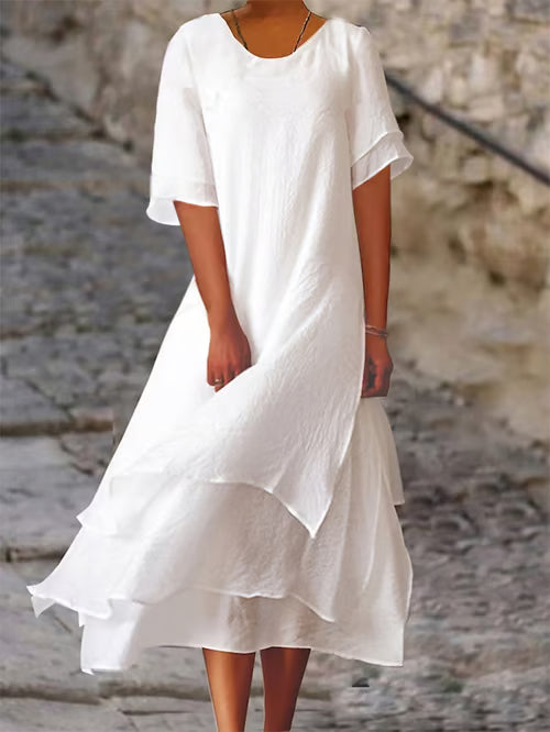 Elena I vestido de lino elegante