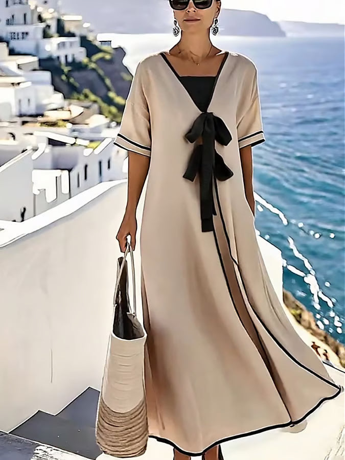 Vestido lino relajado suave
