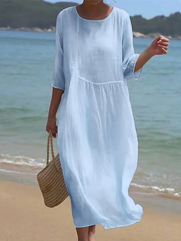 Vestido de algodón y lino