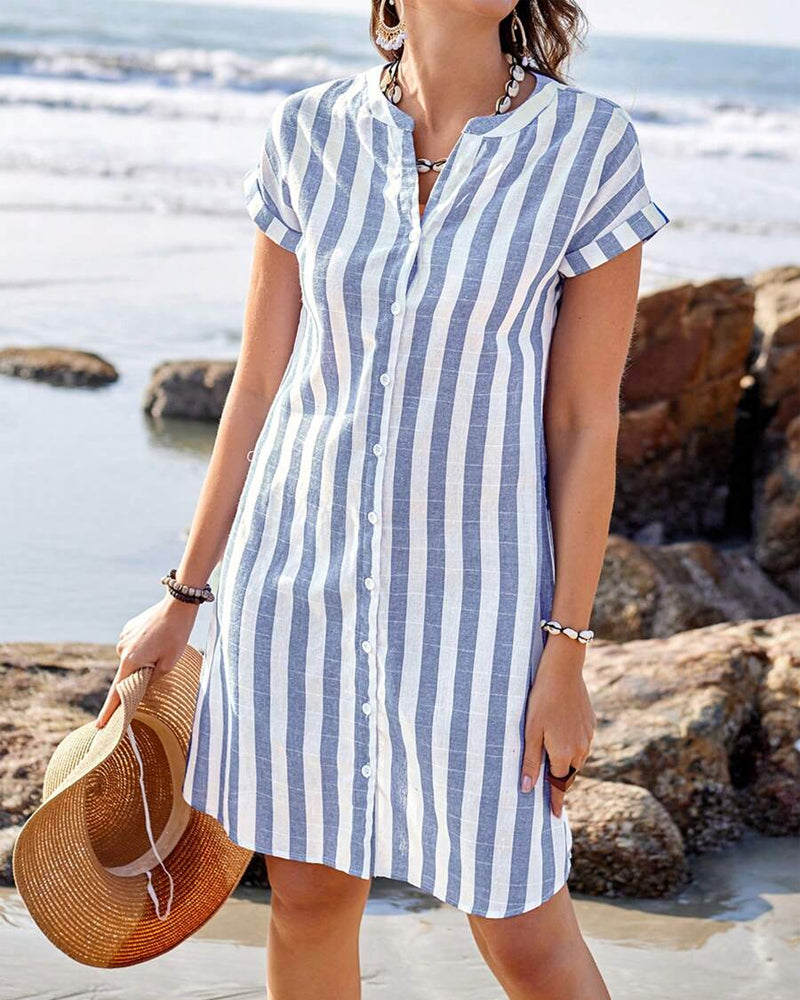 Martina | Vestido Camisero a Rayas