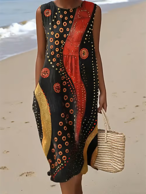 Vestido con contraste gráfico