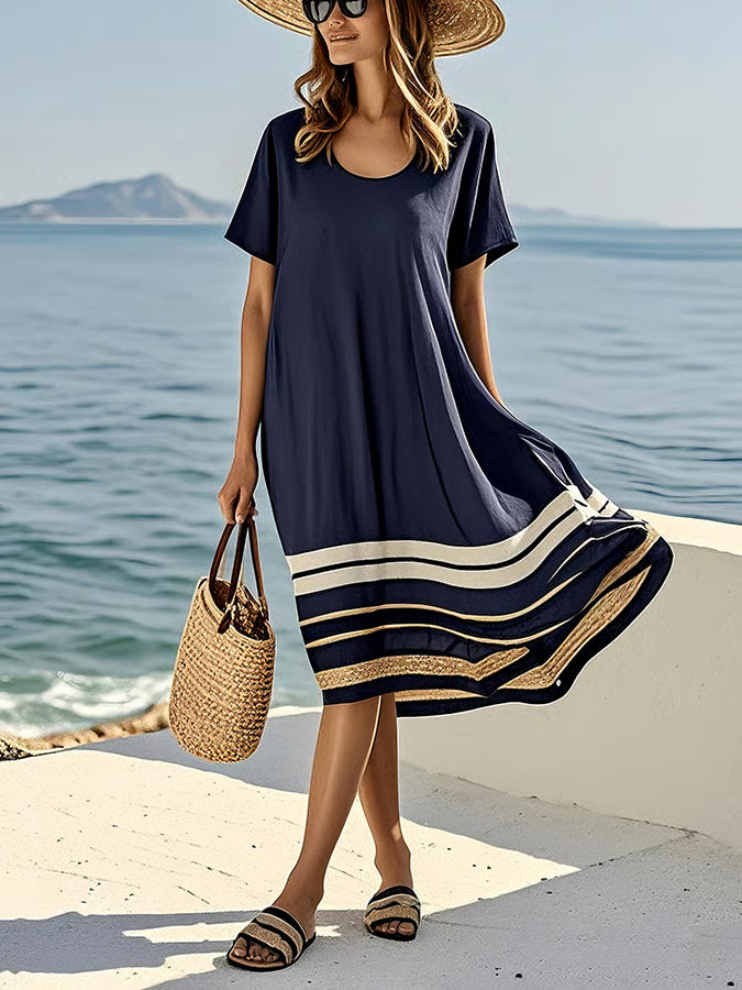 Vestido corto de lino para la playa