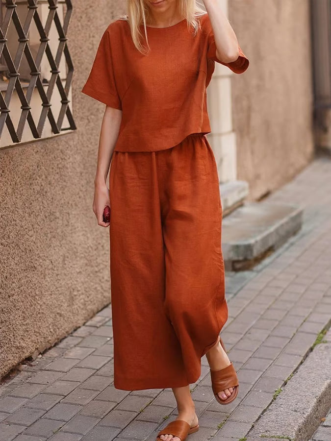 Conjunto casual de color liso