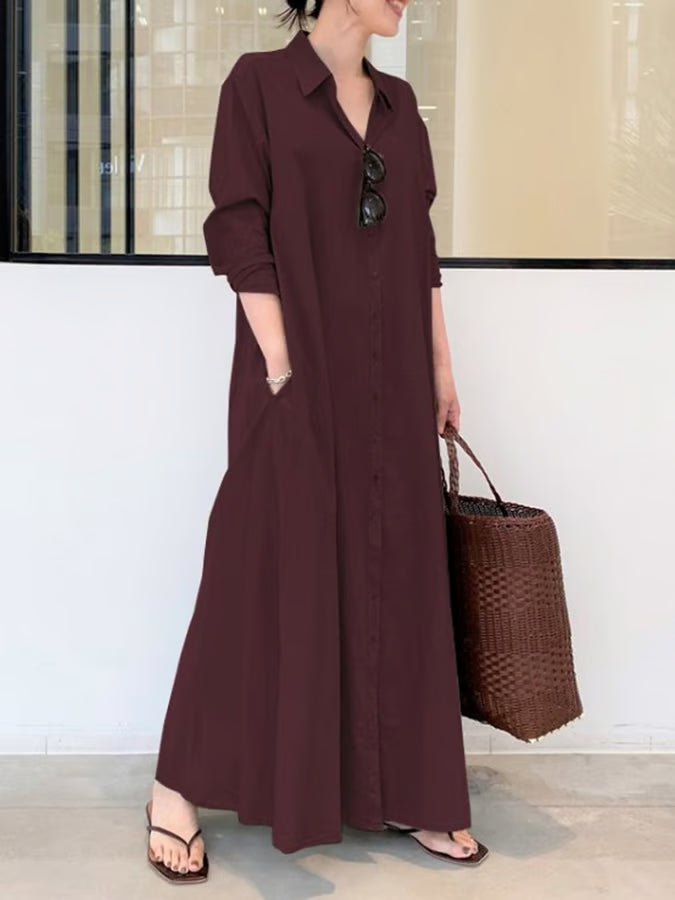Elena | Vestido Blusa Lino Largo