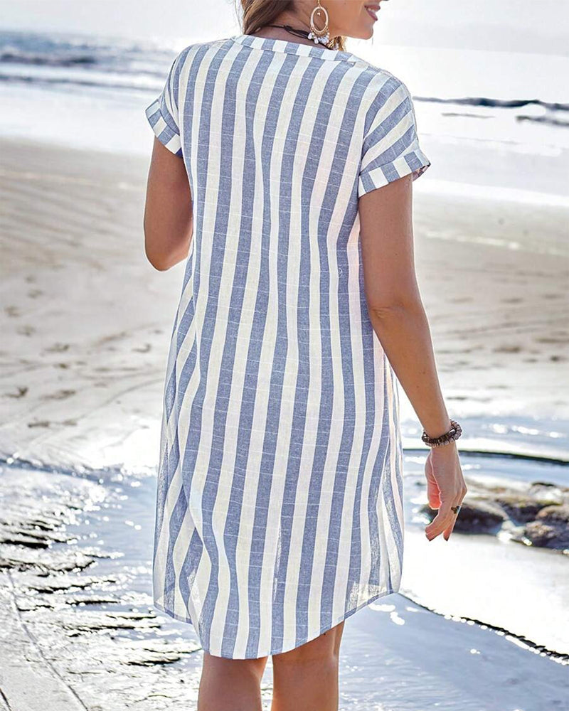 Martina | Vestido Camisero a Rayas