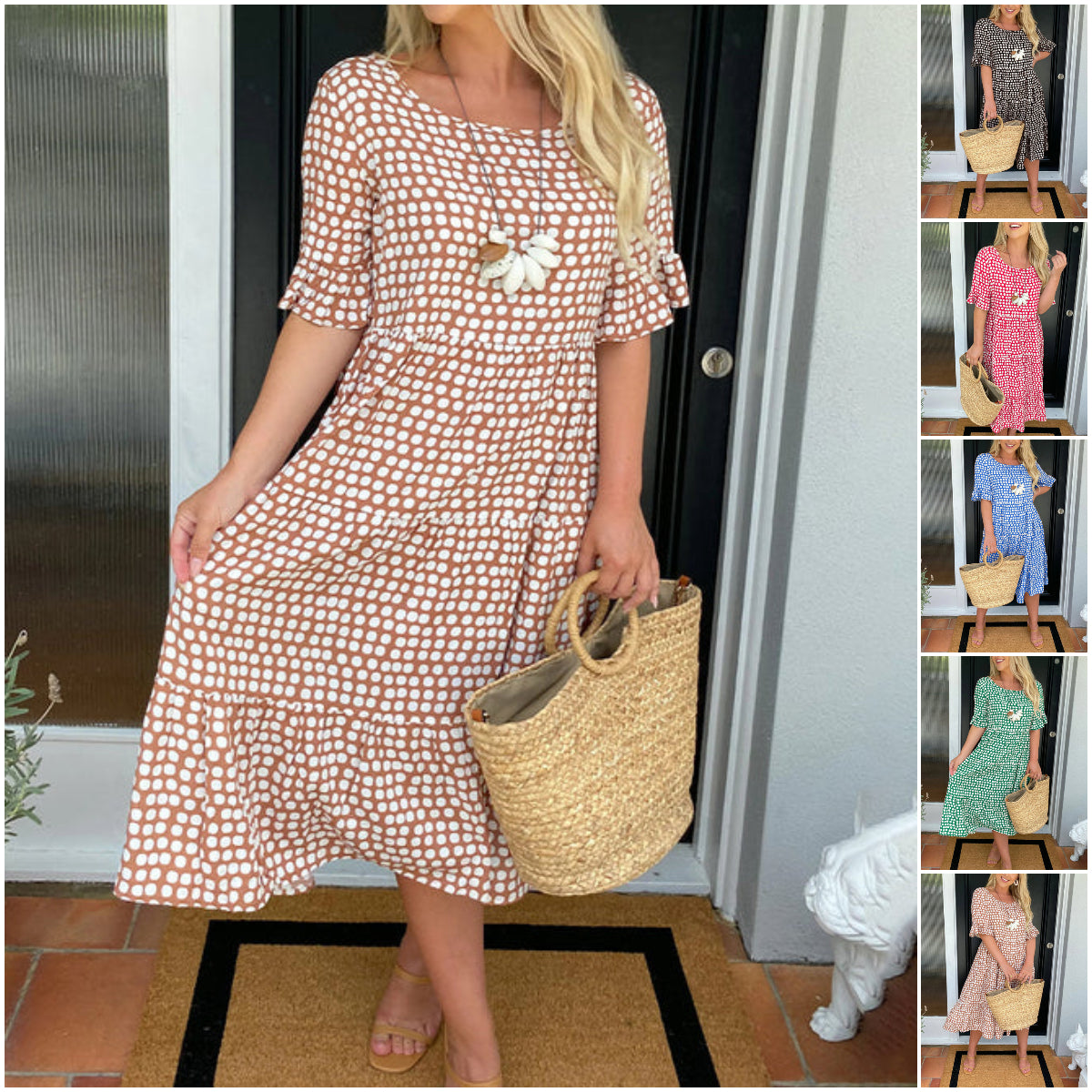 Emma | Vestido Midi de Lunares Chic
