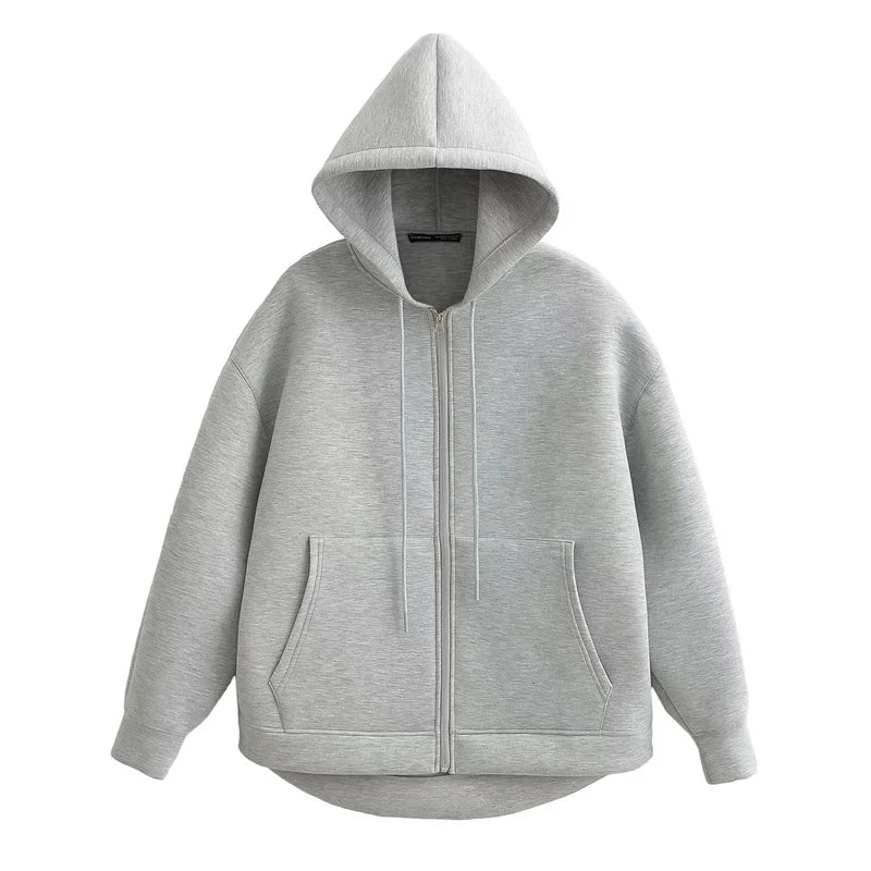 Zoé | Sudadera con capucha oversized con cremallera
