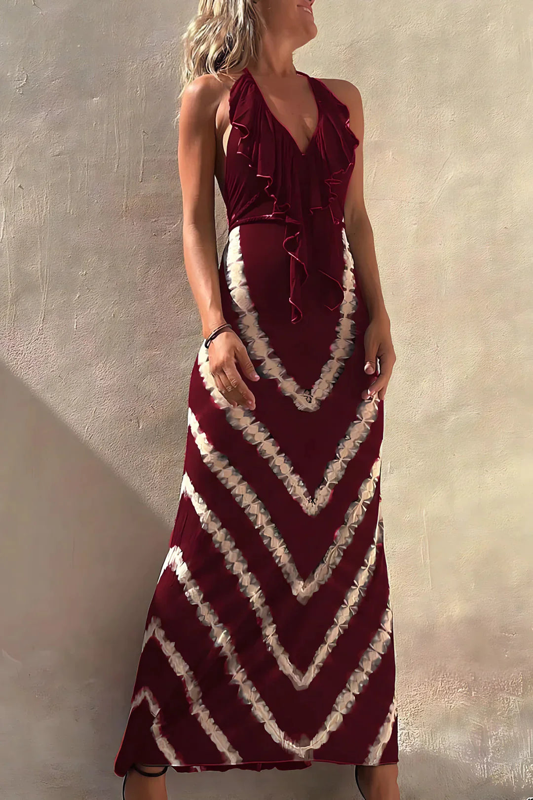 Arlette | Vestido largo sin mangas con escote en pico