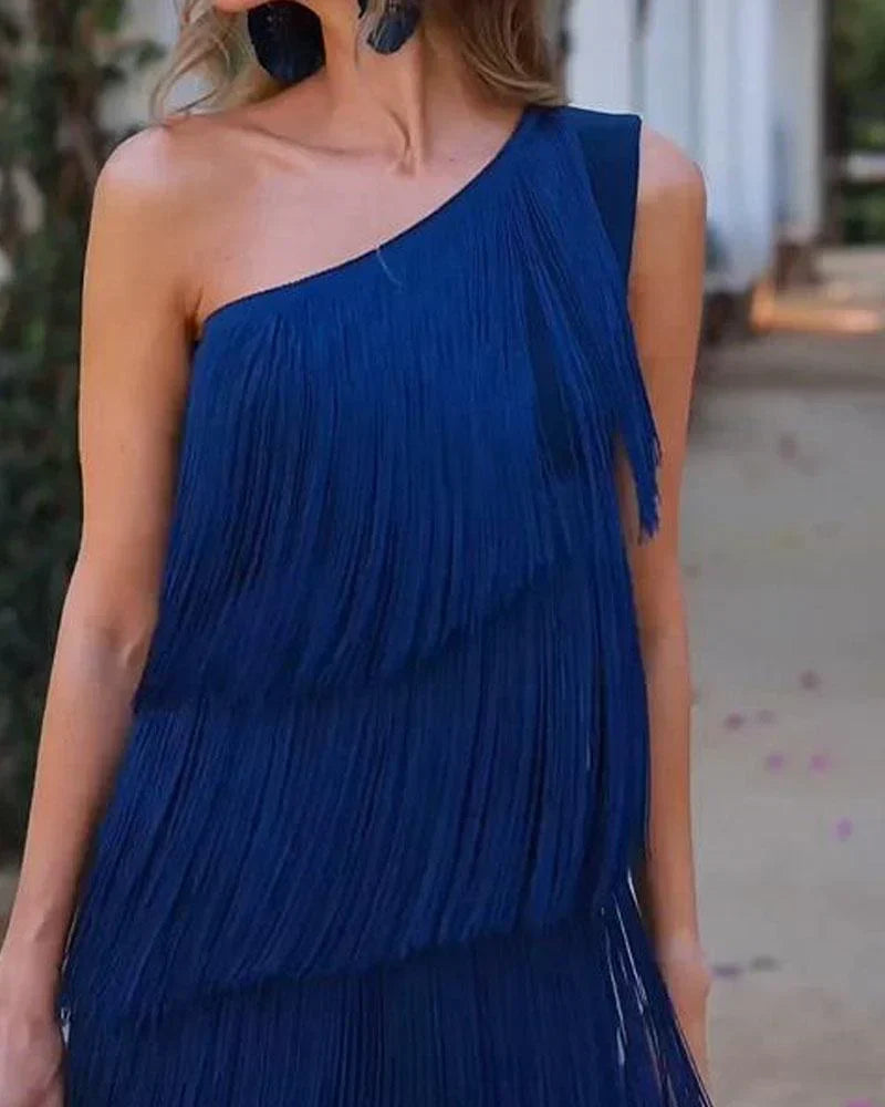 Geneviève | Vestido con flecos sofisticado