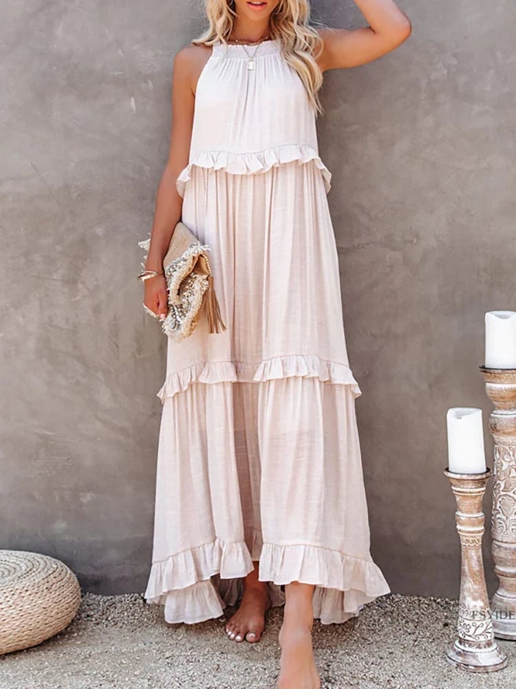 Elda | Vestido largo con volantes