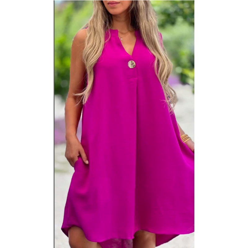 Sofía | Vestido Estampado de Algodón y Lino